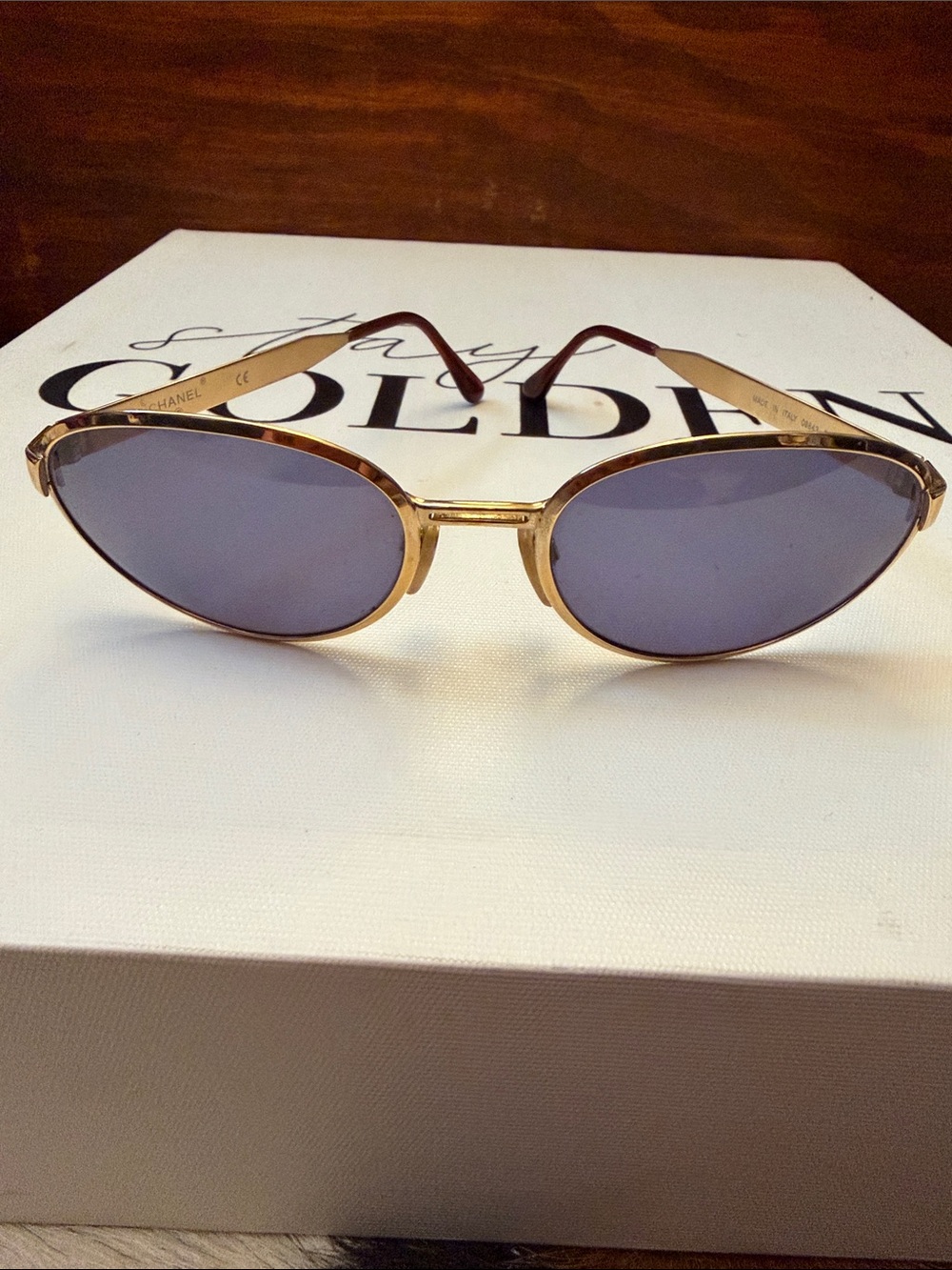 Vintage CHANEL Gold Frame Sunglasses